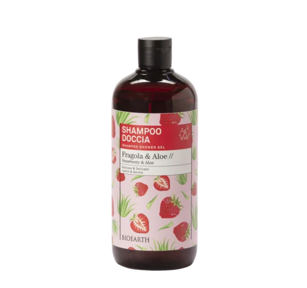 fragola500_1024x1024 BioEarth Family Αφρόλουτρο-Σαμπουάν 2σε1 Φράουλα & Αλόη 500ml